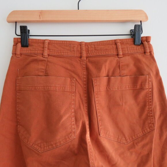 EVERLANE The Lightweight Straight-Leg Crop Pants in Burnt Orange Utility Size 0 - Picture 12 of 15